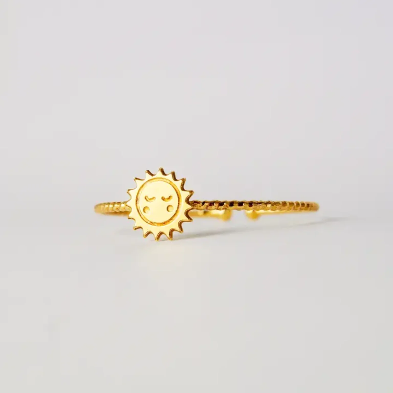 Bague enfant réglables doré à l’or fin soleil-1