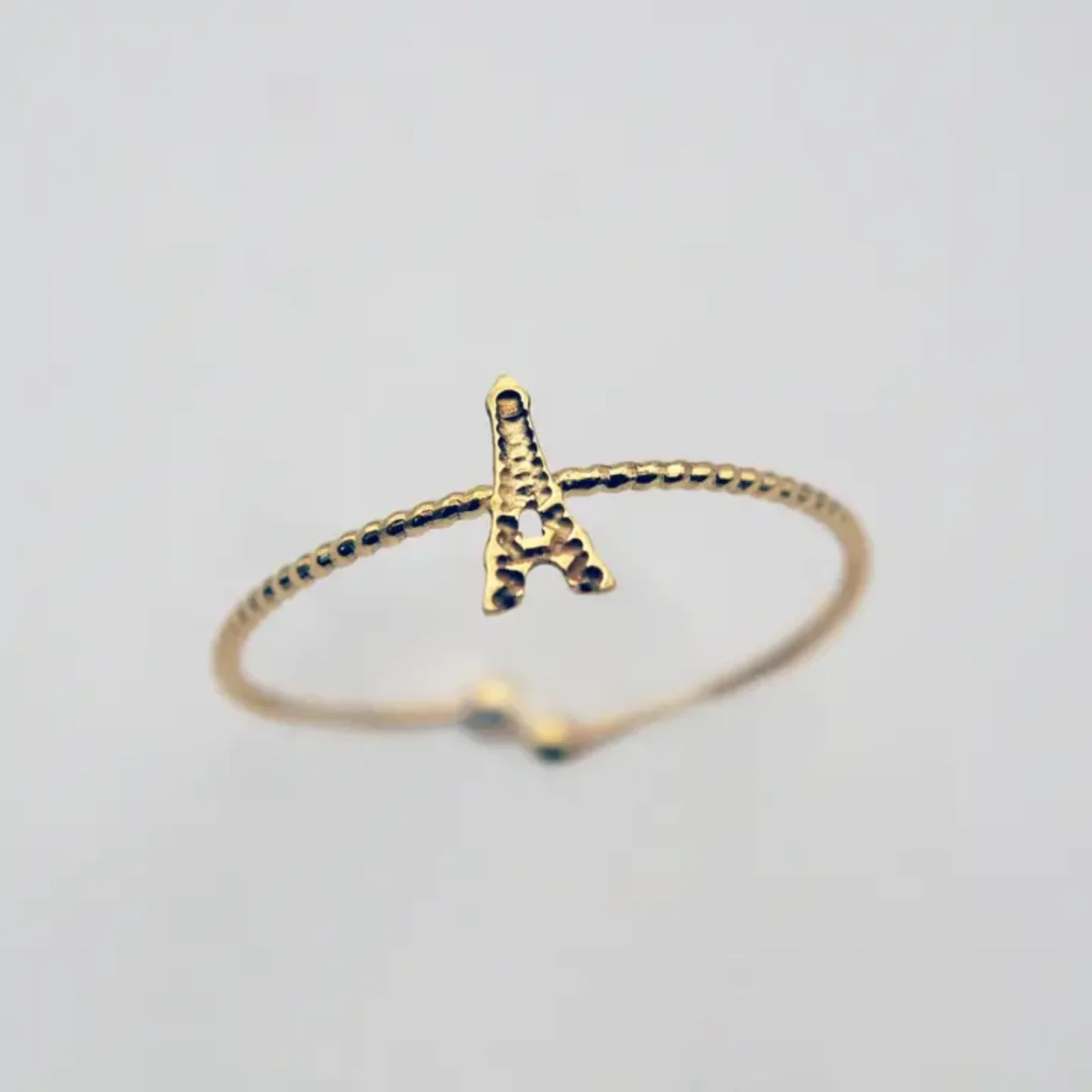 Bague enfant réglables doré à l’or fin tour Eifel