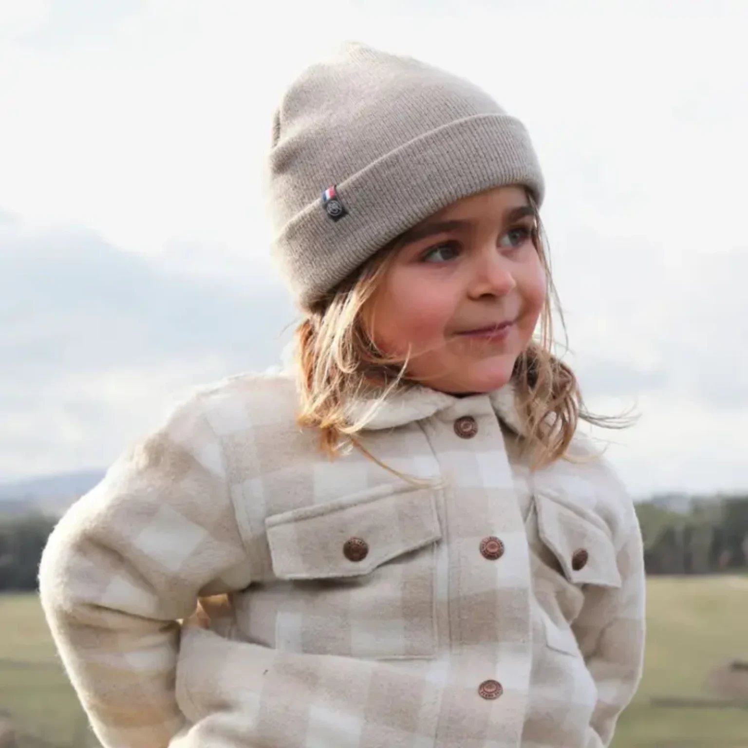 Bonnet enfant à revers gris