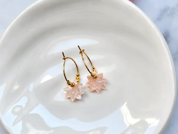 Boucles d’oreilles enfant « Les Dahlias »
