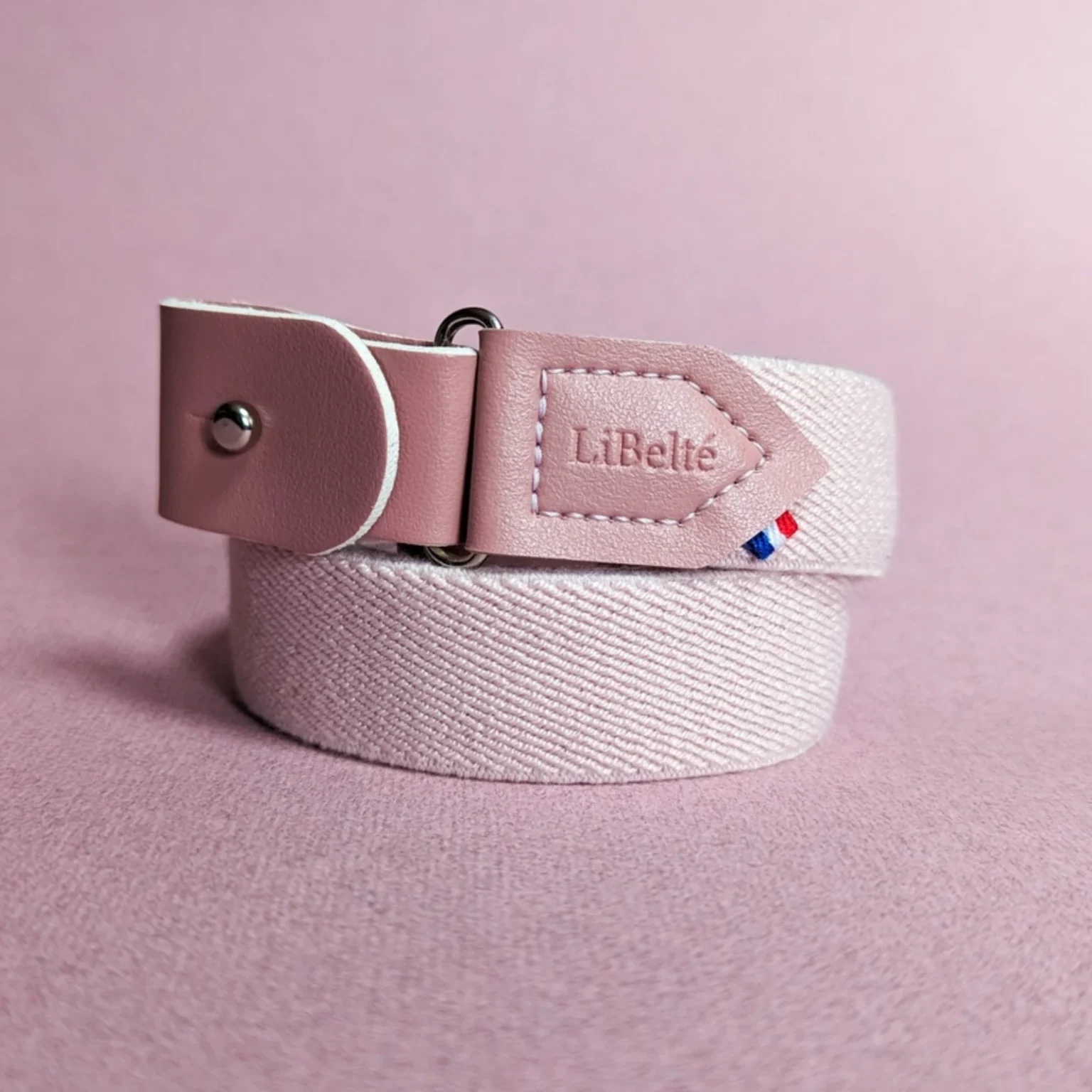 Ceinture enfant sans boucle rose