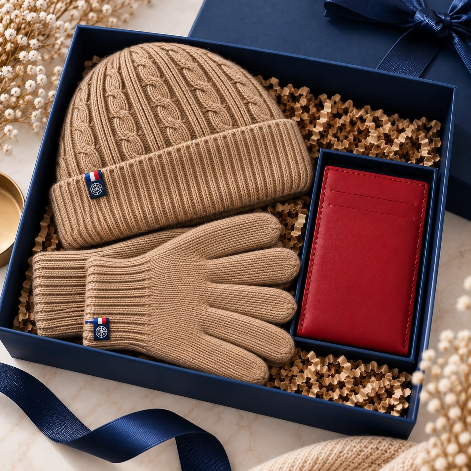 Coffret Éléonore PmP Premium avec bonnet, gants et accessoires.