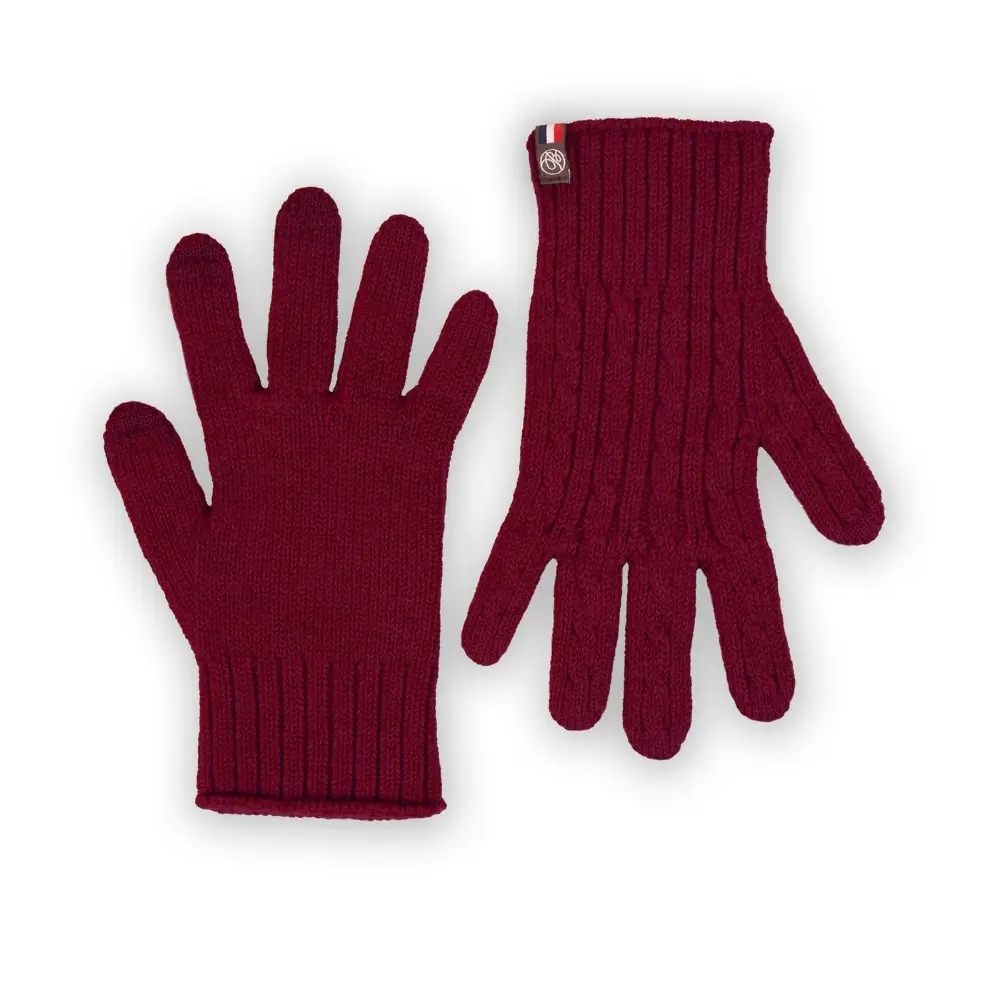 Gant tactile carmin