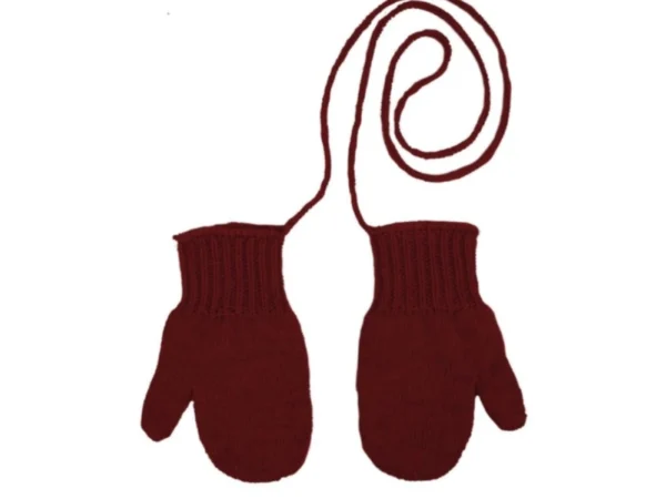 Moufles Perinne enfant 100 % laine mérinos carmin
