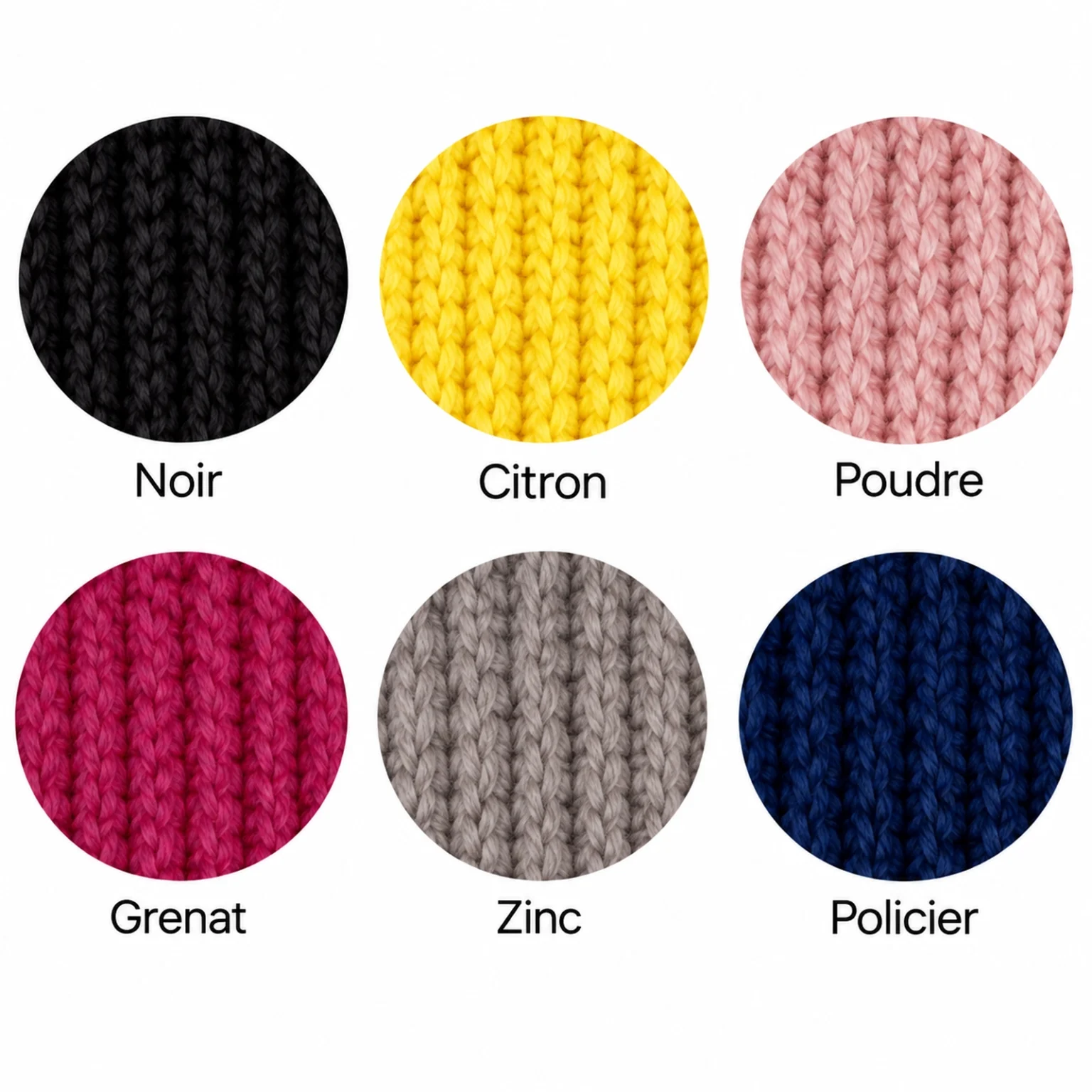 Palette de couleurs des moufles pour enfant PmP