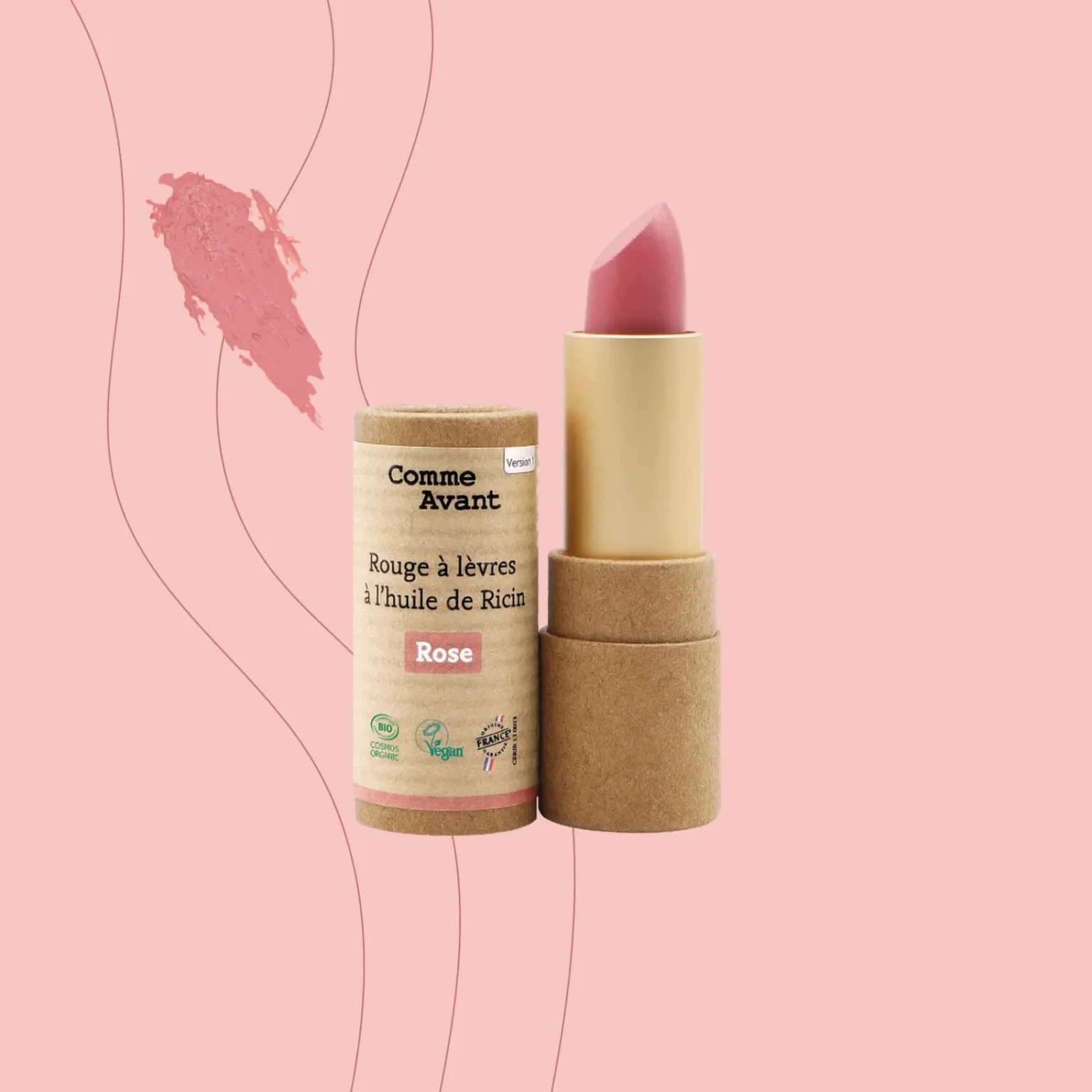 Rouge à lèvres à l'huile de ricin rose PmP Premium