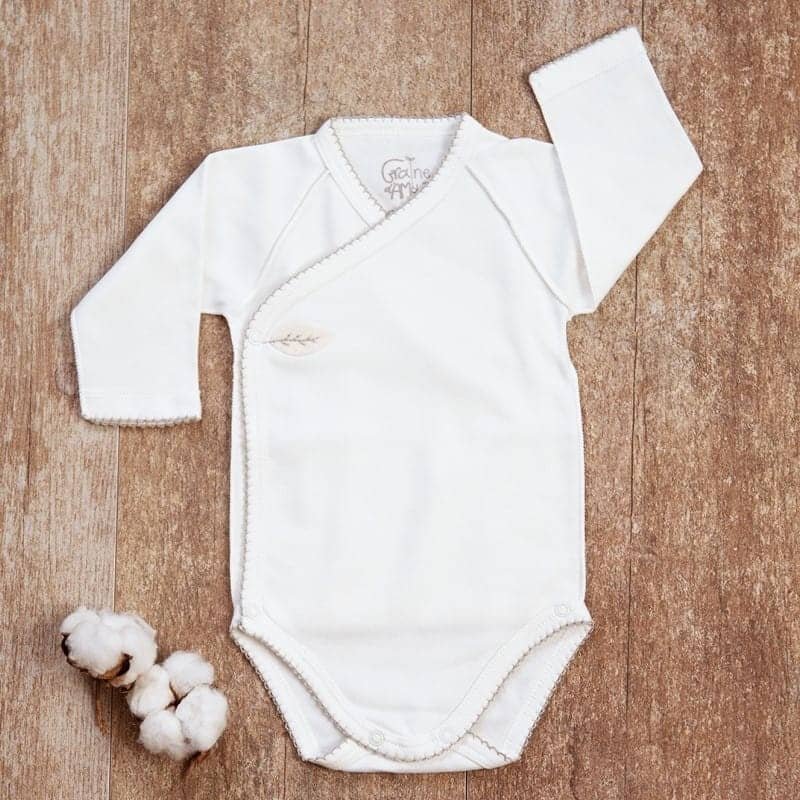 Body croisé blanc bébé coton bio Made in France