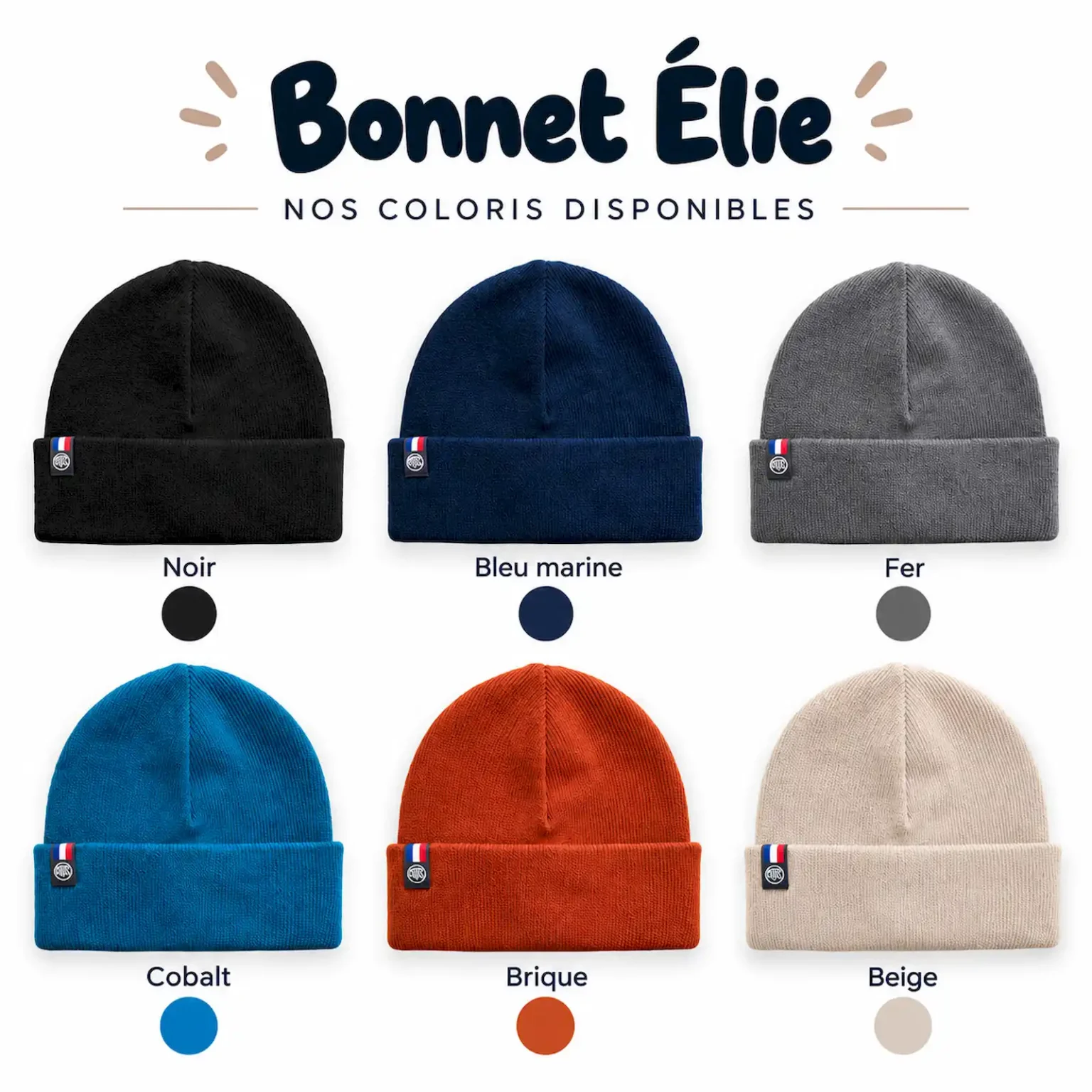 Bonnet Élie en laine – palette de couleurs