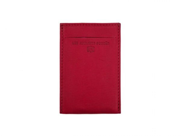 Porte-cartes cuir rouge