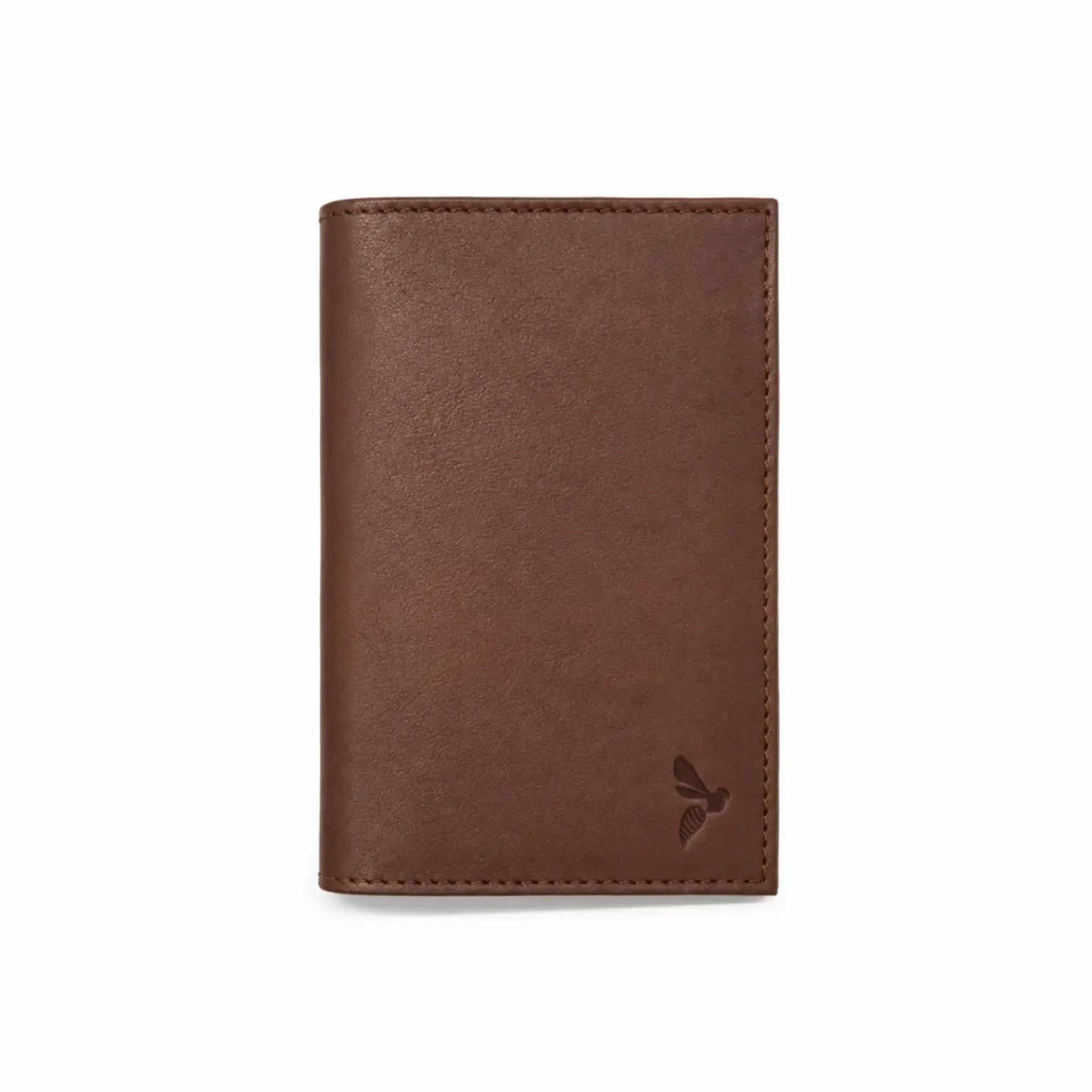Porte-passeport marron en cuir Made in France